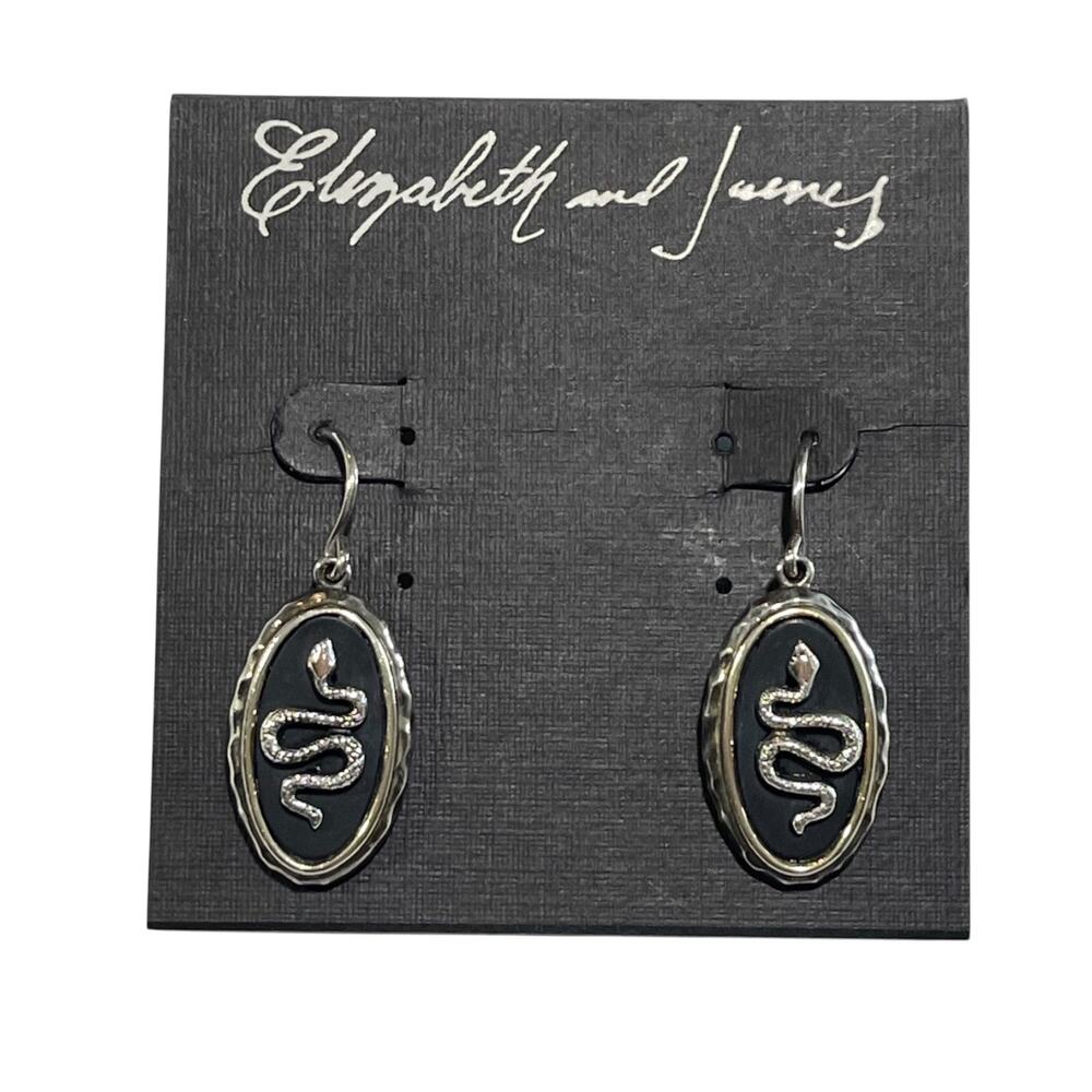 925 Sterling Robert Lee Morris For Elizabeth & James Snake Earrings Two Tone